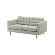LANDSKRONA - Sofa 2 dudukan, Gunnared hijau muda/kayu