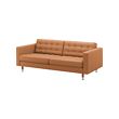 LANDSKRONA - 3-seat sofa, Grann/Bomstad golden-brown/metal