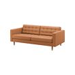 LANDSKRONA - Sofa 3 dudukan, Grann/Bomstad coklat keemasan/kayu