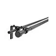 HUGAD/RÄCKA - Double curtain rod combination, black, 210-385 cm