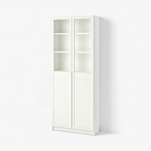 BILLY/OXBERG bookcase with panel/glass doors
