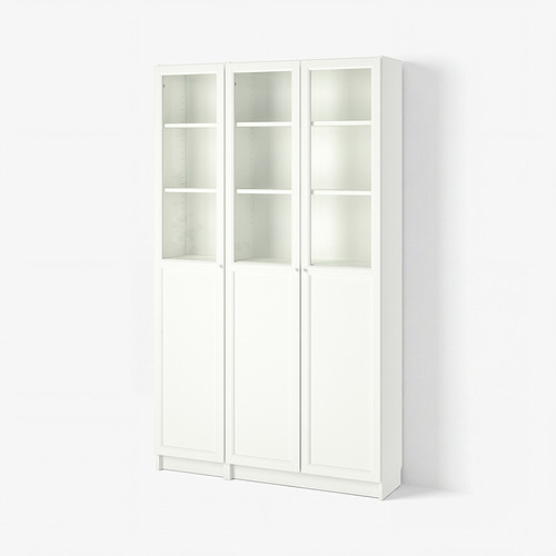 BILLY/OXBERG bookcase with panel/glass doors