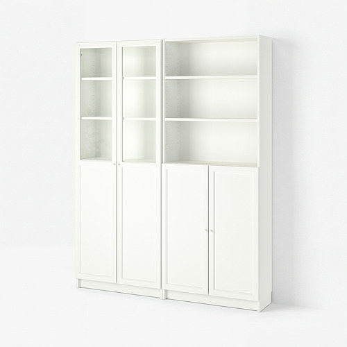 BILLY/OXBERG bookcase with panel/glass doors