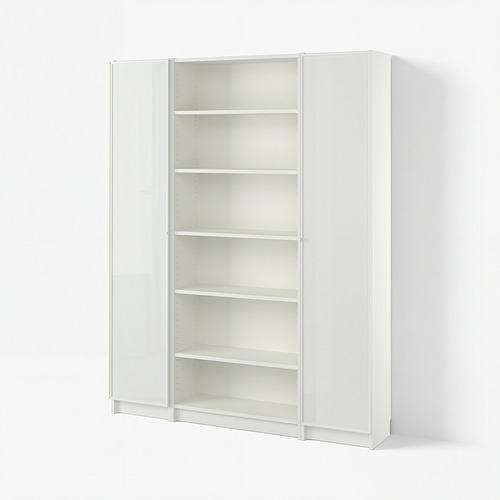 BILLY/HÖGBO bookcase combination w glass doors