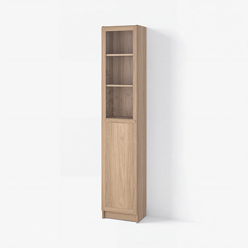 BILLY/OXBERG lemari buku dg panel/pintu kaca