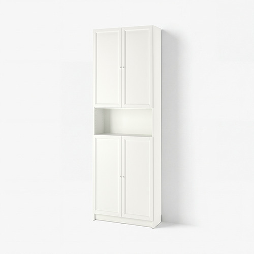 BILLY/OXBERG bookcase w doors/extension unit