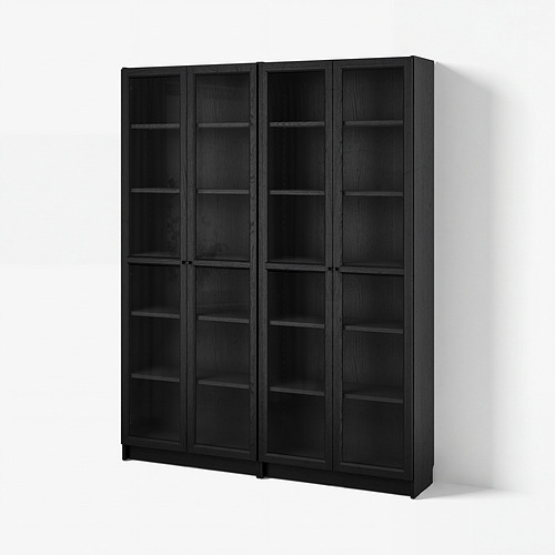 BILLY/OXBERG bookcase combination w glass doors