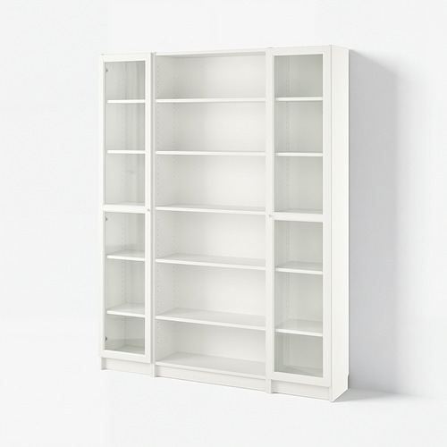 BILLY/OXBERG bookcase combination w glass doors