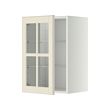 METOD - Wall cabinet w shelves/glass door, white/Bodbyn off-white, 40x37x60 cm