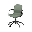 LÅNGFJÄLL - Conference chair with armrests, Gunnared green-grey/black