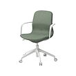 LÅNGFJÄLL - Conference chair with armrests, Gunnared green-grey/white