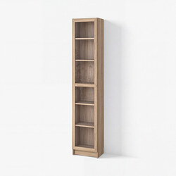 BILLY/OXBERG - Bookcase with glass door, oak effect/clear glass, 40x30x202 cm