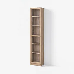 BILLY/OXBERG - Rak buku dengan pintu kaca, efek kayu oak/kaca bening, 40x30x202 cm
