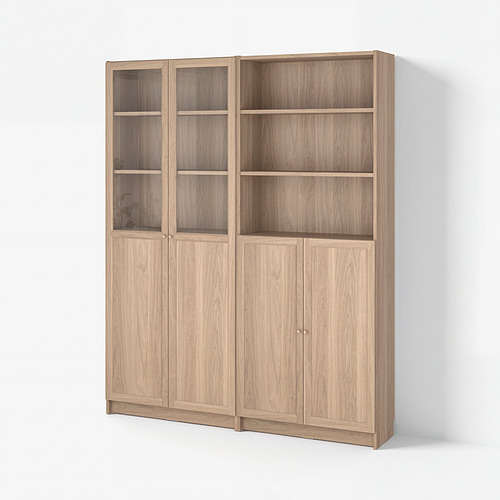 BILLY/OXBERG bookcase with panel/glass doors