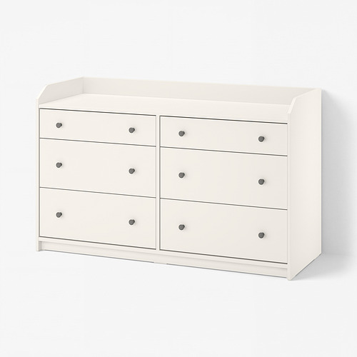 HAUGA chest of 6 drawers, white, 138x46x84 cm | IKEA Indonesia