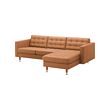 LANDSKRONA - Sofa 3 dudukan, dengan chaise longue/Grann/Bomstad emas-cokelat/logam