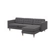 LANDSKRONA - 3-seat sofa, with chaise longue/Gunnared dark grey/wood