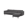 LANDSKRONA - 4-seat sofa, with chaise longue/Gunnared dark grey/wood