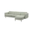 LANDSKRONA - 4-seat sofa, with chaise longue/Gunnared light green/metal