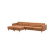 LANDSKRONA - Sofa 5 dudukan, dengan chaise longue/Grann/Bomstad emas-cokelat/logam