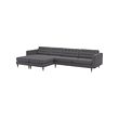 LANDSKRONA - 5-seat sofa, with chaise longues/Gunnared dark grey/wood