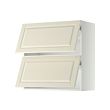METOD - Wall cabinet horizontal w 2 doors, white/Bodbyn off-white, 80x37x80 cm