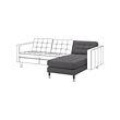 LANDSKRONA - Chaise longue, add-on unit, Gunnared dark grey/metal