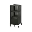 BEKANT - Storage unit on castors, mesh/black, 41x101 cm