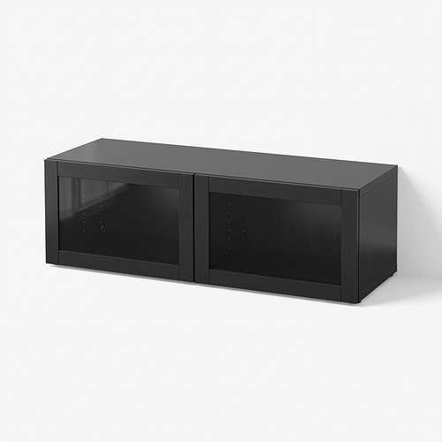 BESTÅ unit rak dengan pintu kaca