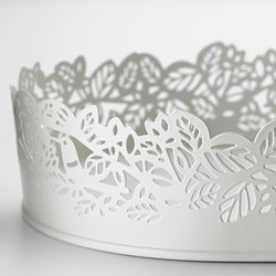 SAMVERKA - Candle dish, oval white, 35x15 cm