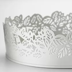 SAMVERKA - Piring lilin, lonjong putih, 35x15 cm