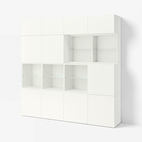 BESTÅ lemari penyimpanan berlapis + pintu