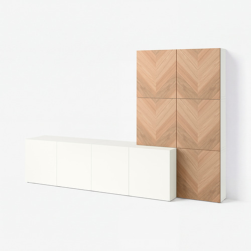 BESTÅ lemari penyimpanan berlapis + pintu