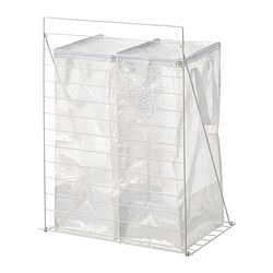 JOSTEIN - Bag with stand, white/transparent in/outdoor, 60x40x74 cm