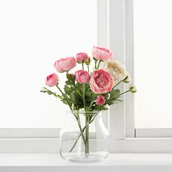 SMYCKA - Bunga tiruan, Ranunculus/putih, 52 cm