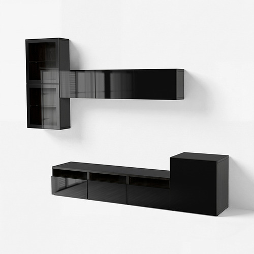 BESTÅ TV storage combination/glass doors