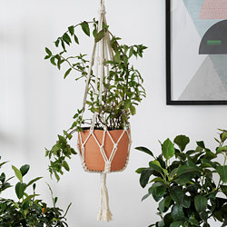 BOTANISK - Plant pot hanger, beige handmade