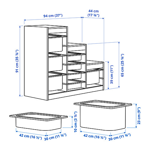 TROFAST Measurement Illustration