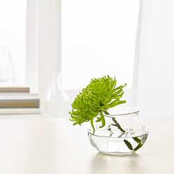 VILJESTARK - Vase, clear glass, 8 cm