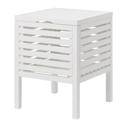 MUSKAN - Storage stool, white, 50 cm