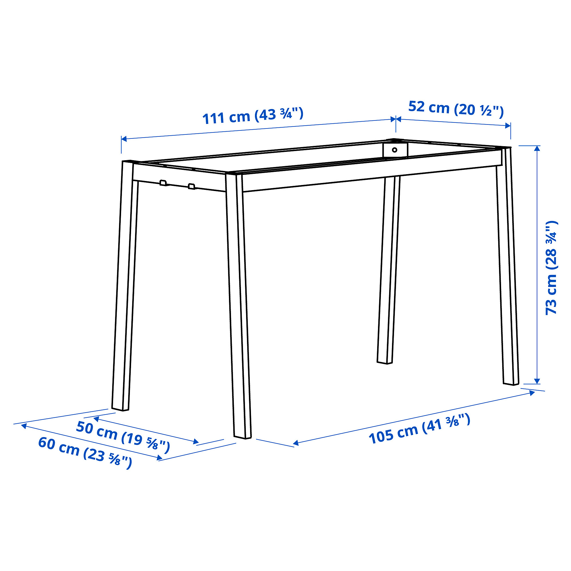 MITTZON underframe for conference table, black, 120x68x73 cm IKEA