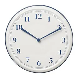 SYKOMORLÖNN - Jam dinding, putih/biru, 30 cm