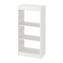 TROFAST - Storage combination with shelves, white, 46x30x95 cm