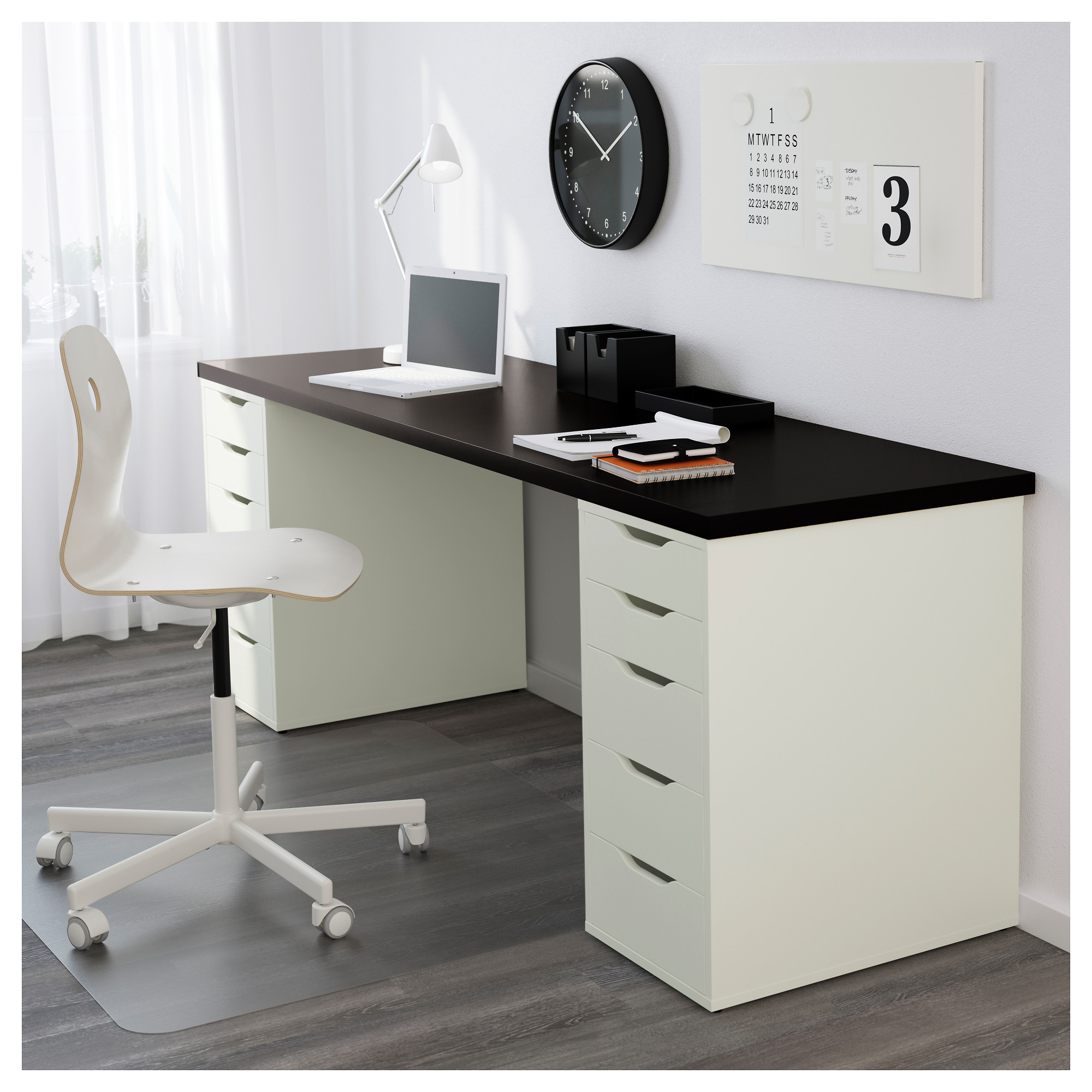 ALEX/LINNMON table, blackbrown/white IKEA Indonesia