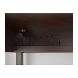 MICKE - Corner workstation, black-brown, 100x142 cm
