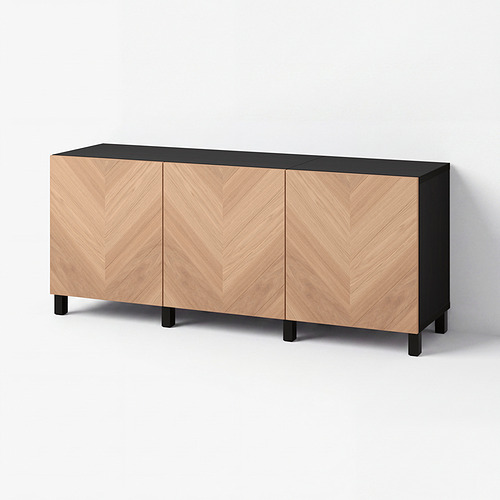 BESTÅ lemari penyimpanan berlapis + pintu