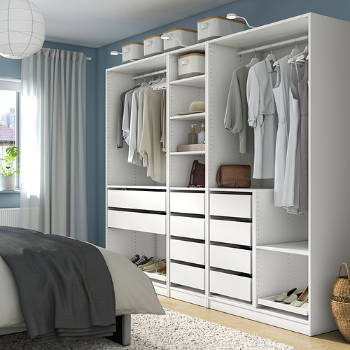 PAX wardrobe combination, white, 250x58x201 cm IKEA Indonesia