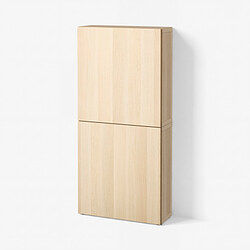 BESTÅ - Wall cabinet with 2 doors, white stained oak effect/Lappviken white stained oak effect, 60x22x128 cm