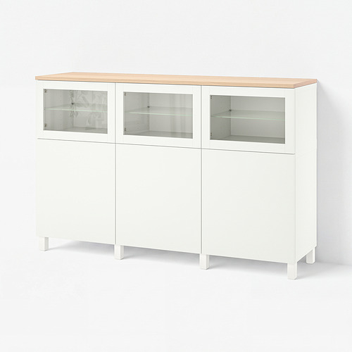 BESTÅ lemari penyimpanan berlapis + pintu