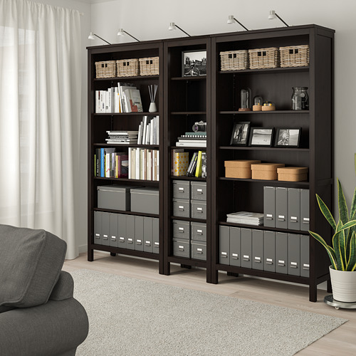 HEMNES rak  buku  hitam cokelat IKEA  Indonesia 